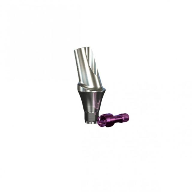 Implant Direct InterActive 15° Angled Contoured Titanium Abutment 4.7mmD Width x 3.0mmD Platform x 3mmL Collar Height