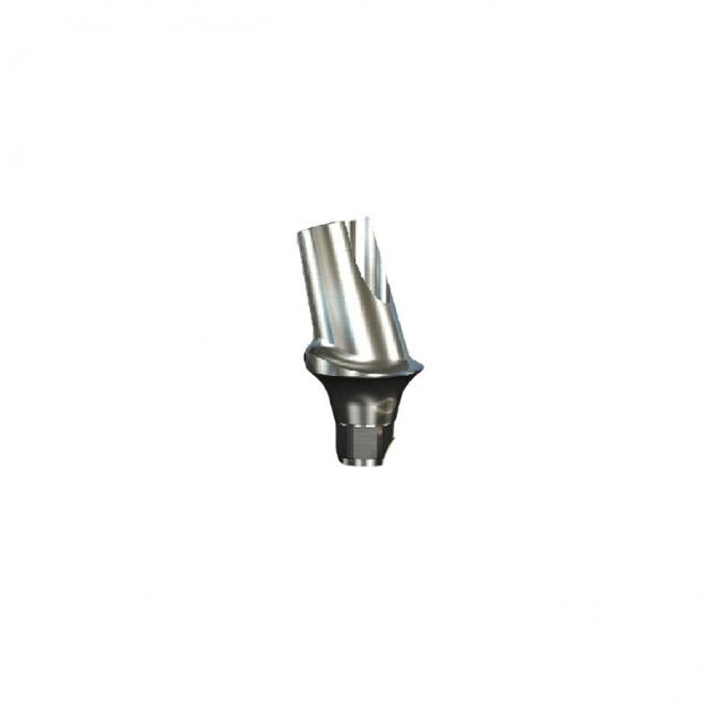 Implant Direct InterActive 15° Angled Contoured Titanium Abutment 5.7mmD Width x 3.4mmD Platform x 2mmL Collar Height