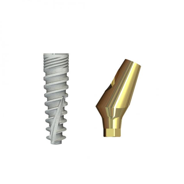 Double Connection Implant 13x4.2 mm + S2D-25-11 mm