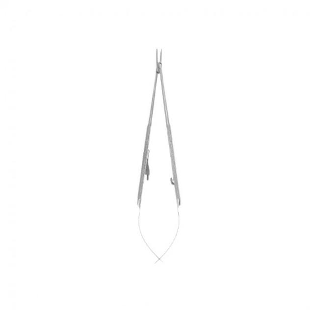 Diamond Microsurgical Needle Holder 180 mm Curved Tip