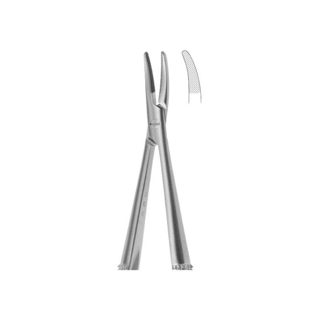 Castroviejo Needle Holder Curved - Grooved Tip 180 mm