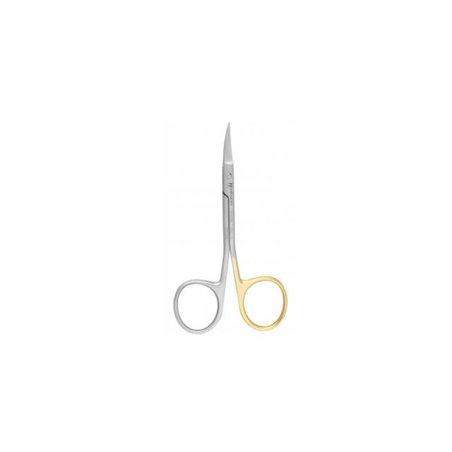 Superior Cut Surgical Scissors With Open Rings Curved Iris 115 mm