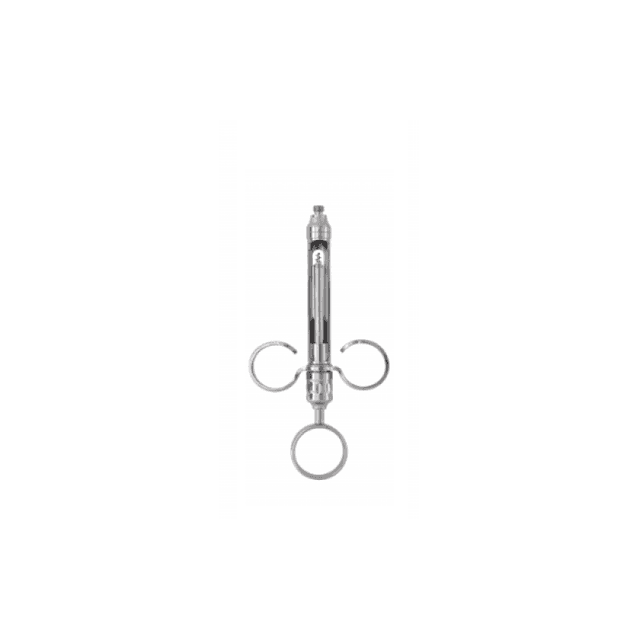 Stainless Steel Syringe - Revolver European Tip Ringed Handle