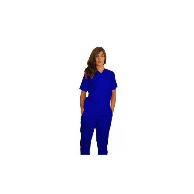 Polyester Silky Fabric Scrub Uniform Medium Dark Blue