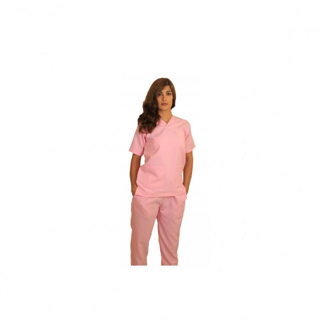 Polyester Silky Fabric Scrub Uniform X Large Light Pink