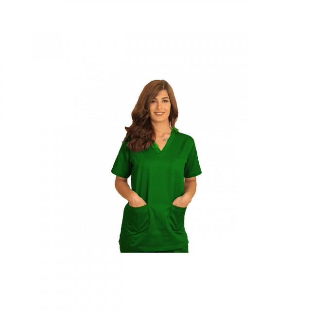 Top Scrub Uniform Polycotton Fabric XX Small Dark Green