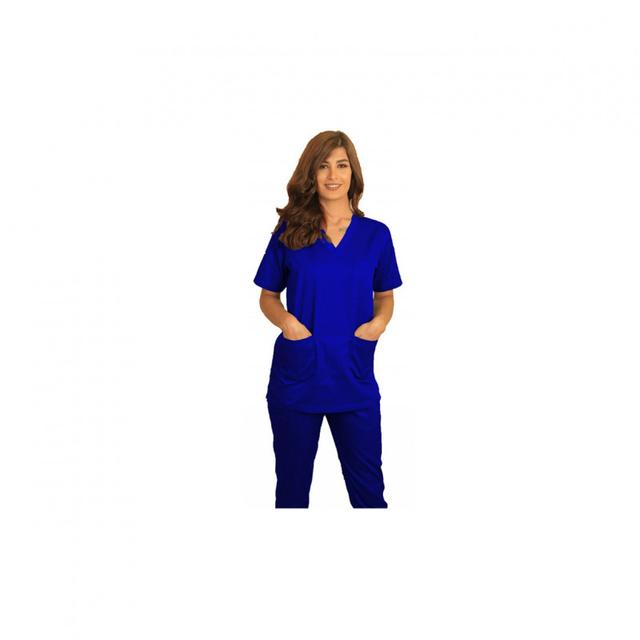 Polycotton Fabric Scrub Uniform Large Dark Blue