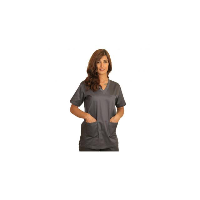 Top Scrub Uniform Polycotton Fabric X Large Dark Grey