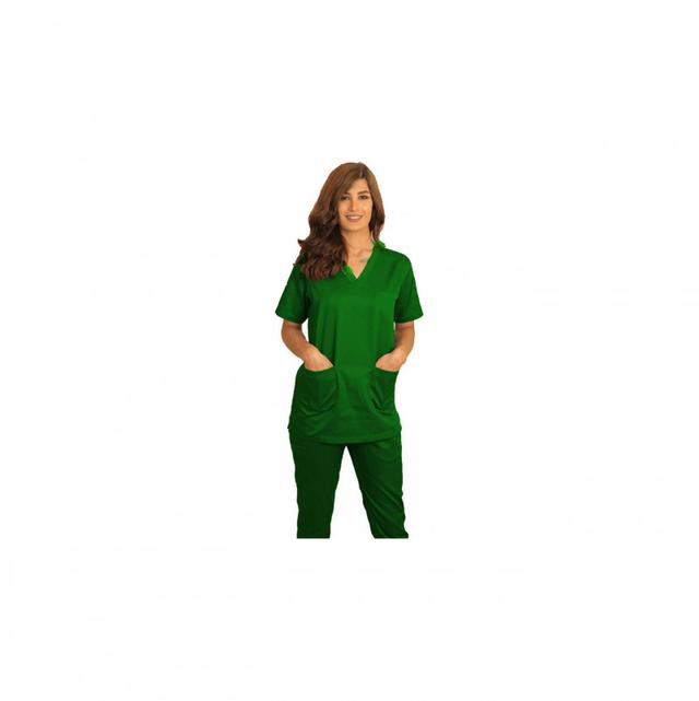 Polycotton Fabric Scrub Uniform Medium Dark Green