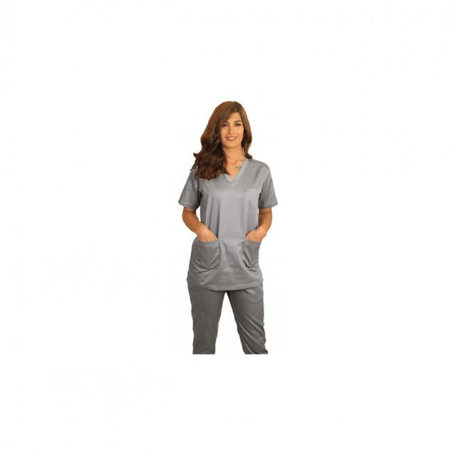 Polycotton Fabric Scrub Uniform X Small Light Grey