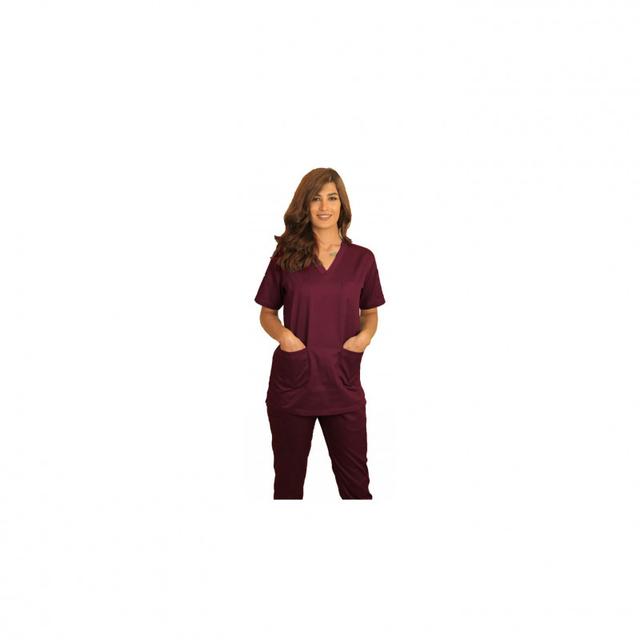 Polycotton Fabric Scrub Uniform Large Maroon