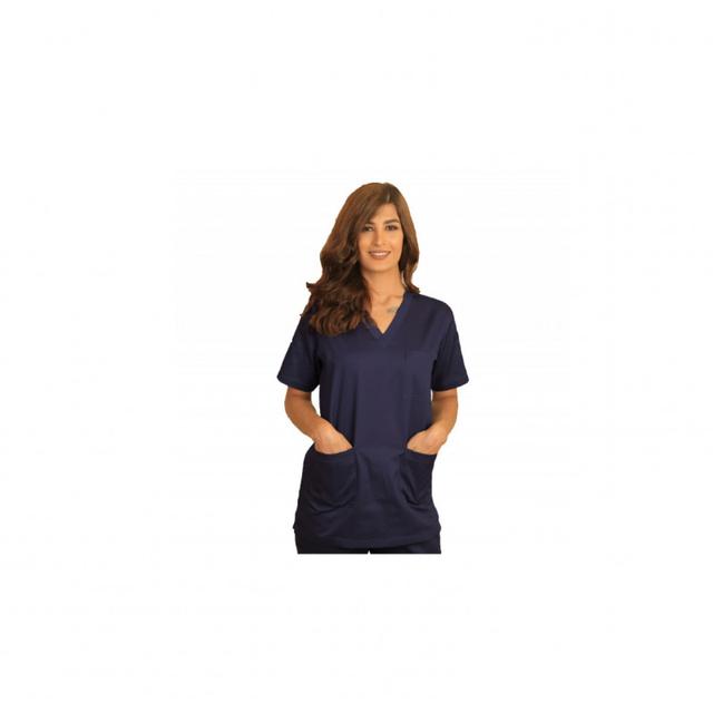 Top Scrub Uniform Polycotton Fabric XX Small Light Navy Blue