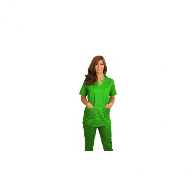 Polycotton Fabric Scrub Uniform Medium Parrot Green