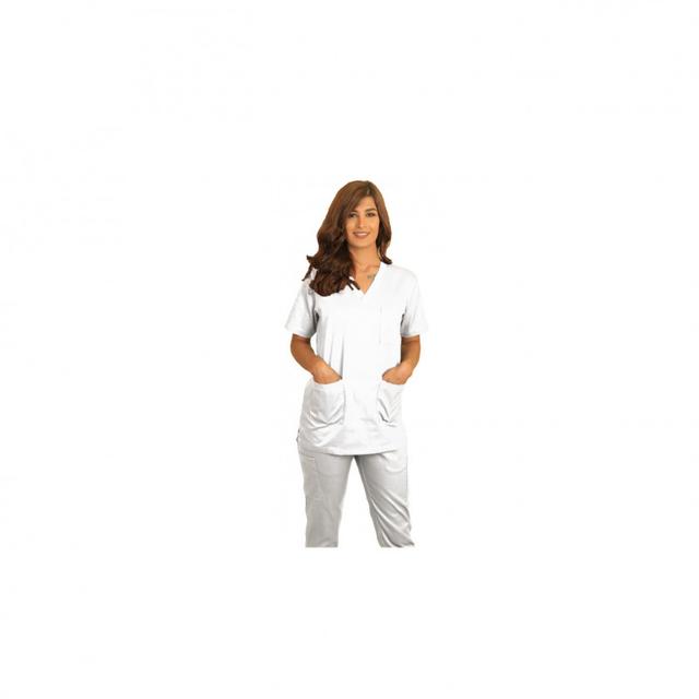 Polycotton Fabric Scrub Uniform X Small White