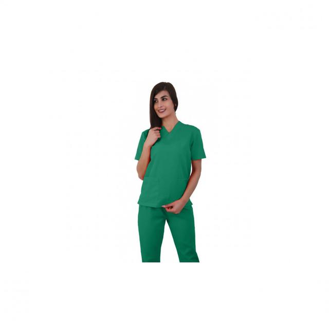 Polyester Fabric Normal Scrub Uniform Large Dark Green