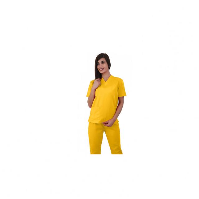 Polyester Fabric Normal Scrub Uniform X Large Golden Yellow