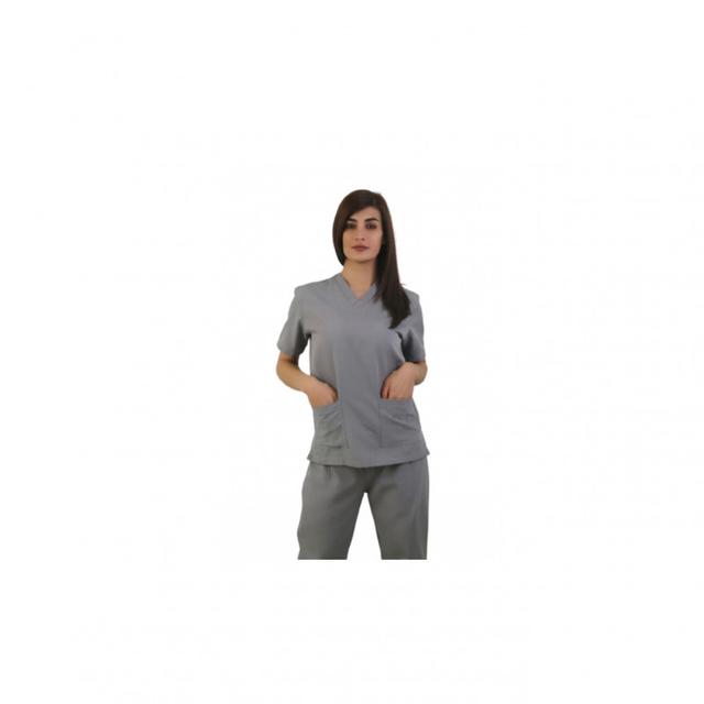 Polyester Fabric Normal Scrub Uniform Medium Light Grey