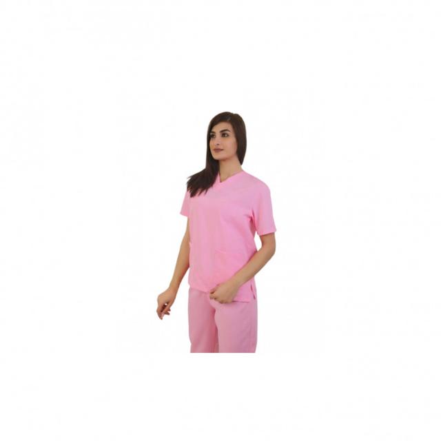 Polyester Fabric Normal Scrub Uniform Medium Light Pink
