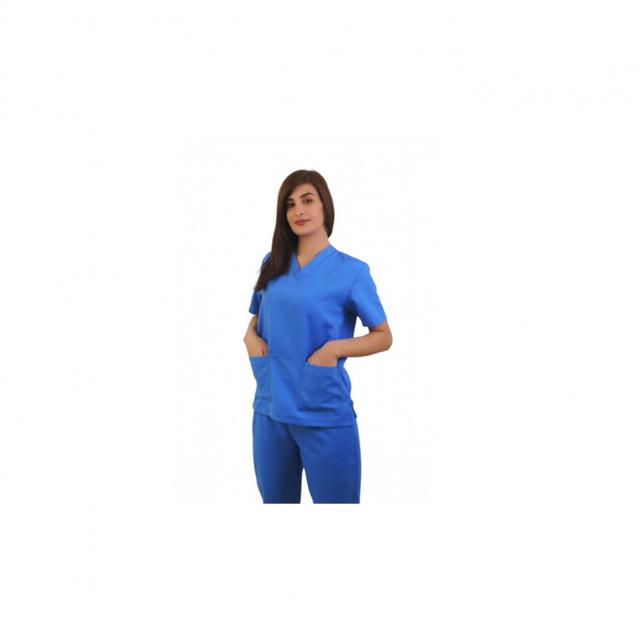 Polyester Fabric Normal Scrub Uniform Medium Marine Sky Blue