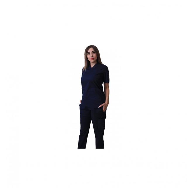 Cotton Fabric Scrub Uniform X Small Navy Blue