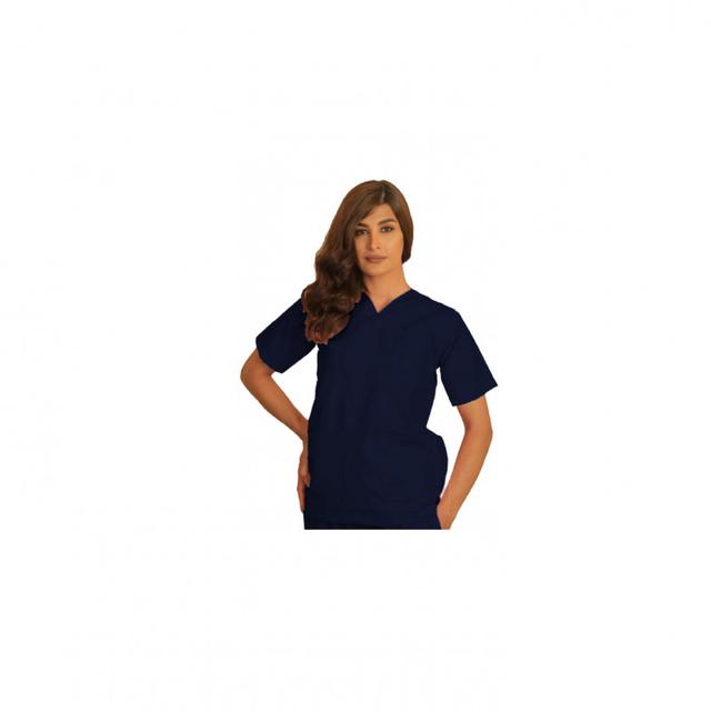 Top Scrub Uniform Polyester Silky Fabric XX Small Dark Navy