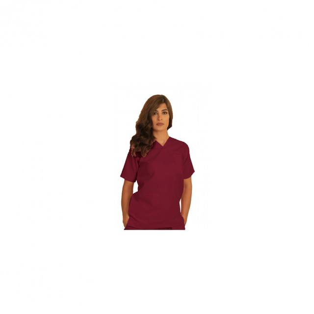 Top Scrub Uniform Polyester Silky Fabric X Large Maroon