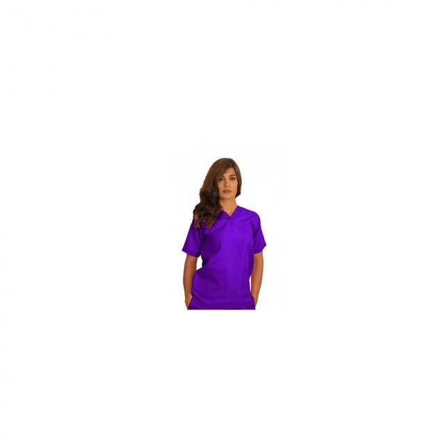 Top Scrub Uniform Polyester Silky Fabric X Small Purple