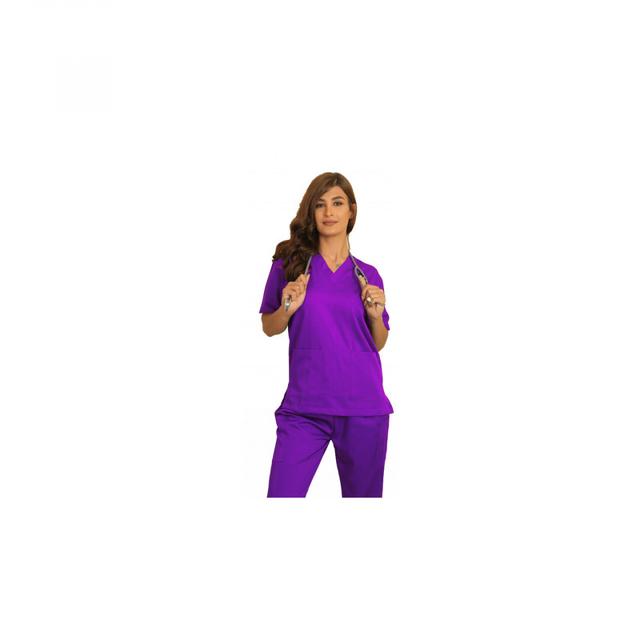 Mini Stretch Fabric Scrub Uniform Medium Deep Lilac
