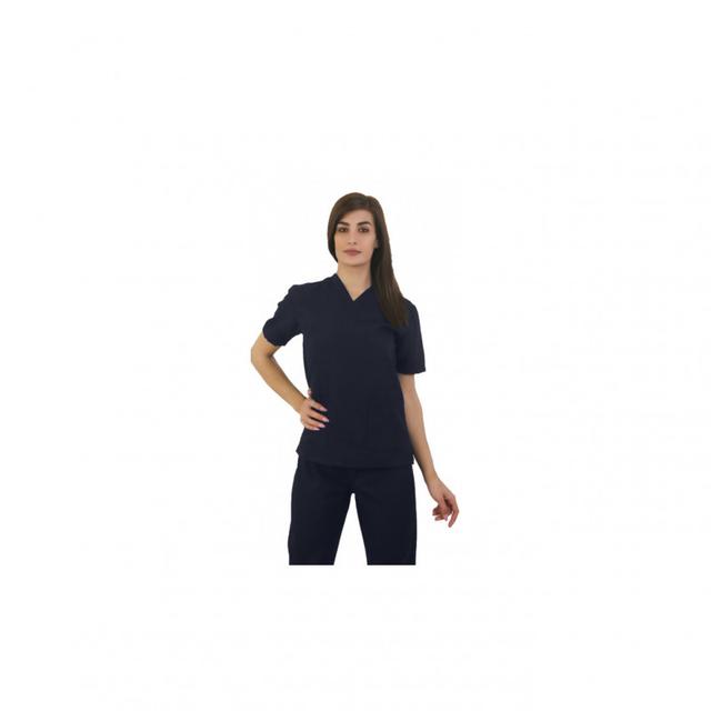 Polyester Fabric Normal Scrub Uniform Large Navy Blue